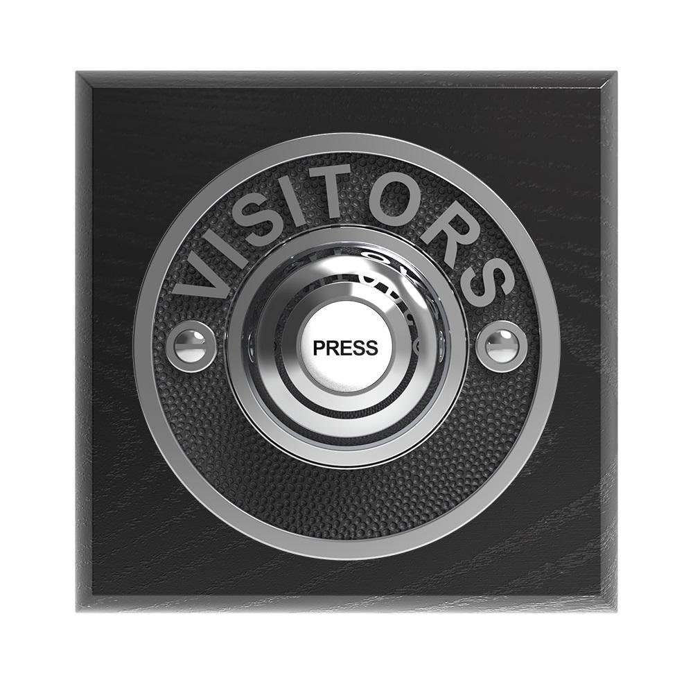 Traditional Square Wired Doorbell VISITORS in Black Ash and Etsy
