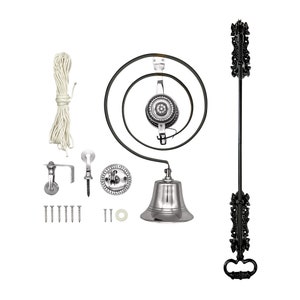 Butlers Bell Kit with Black Iron Pull - Chrome