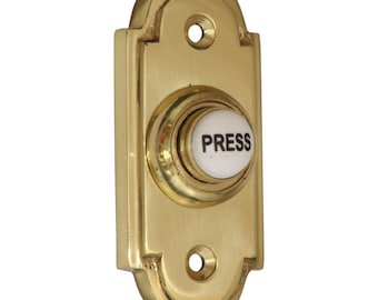Polished Brass Stepped Shaped wired Bell Push button with China Press