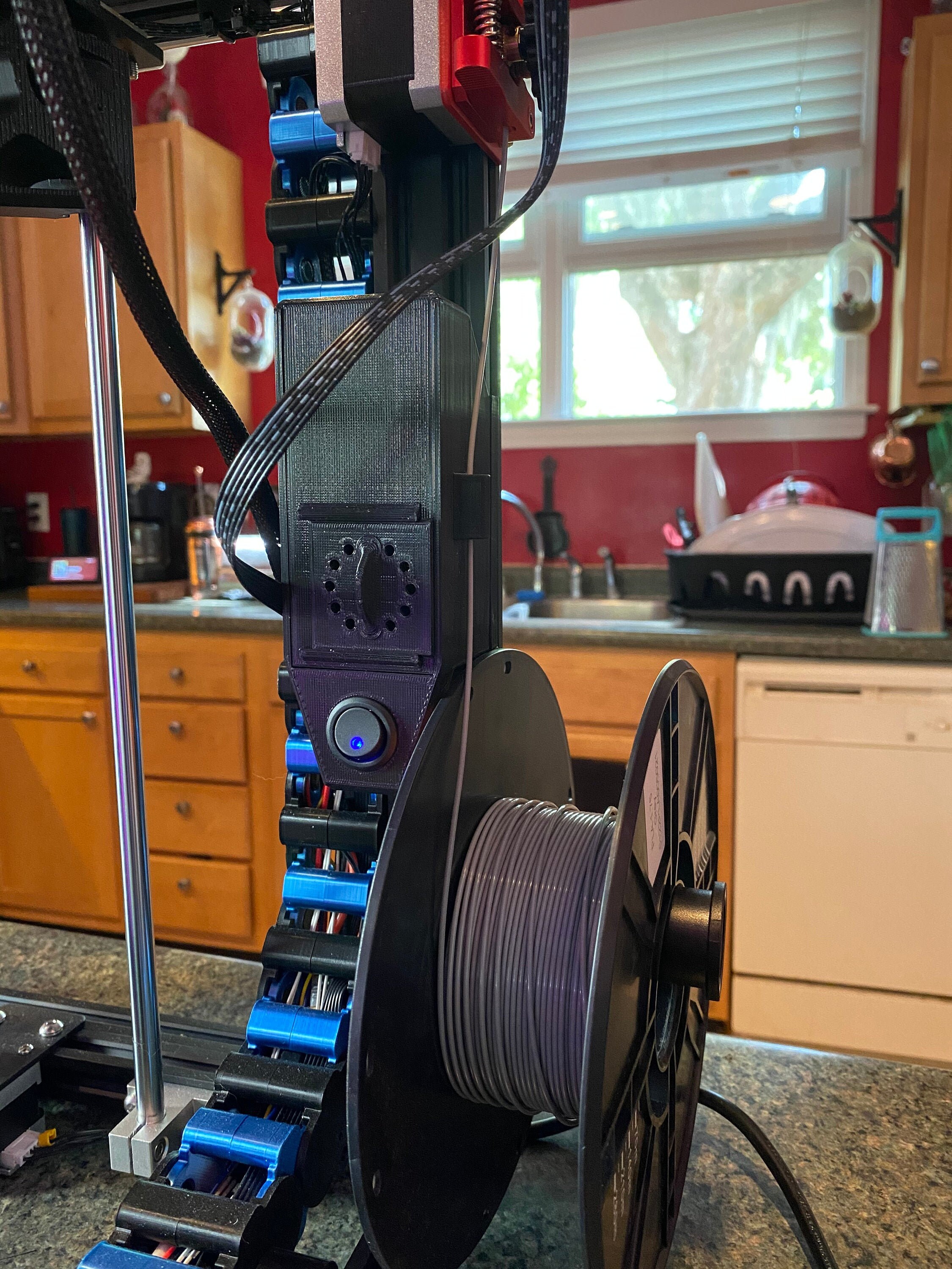 3D Printer Filament Runnout Sensor (compatible with Creality Ender 5 Pro and other metal frame printers) Alternate mounting available!