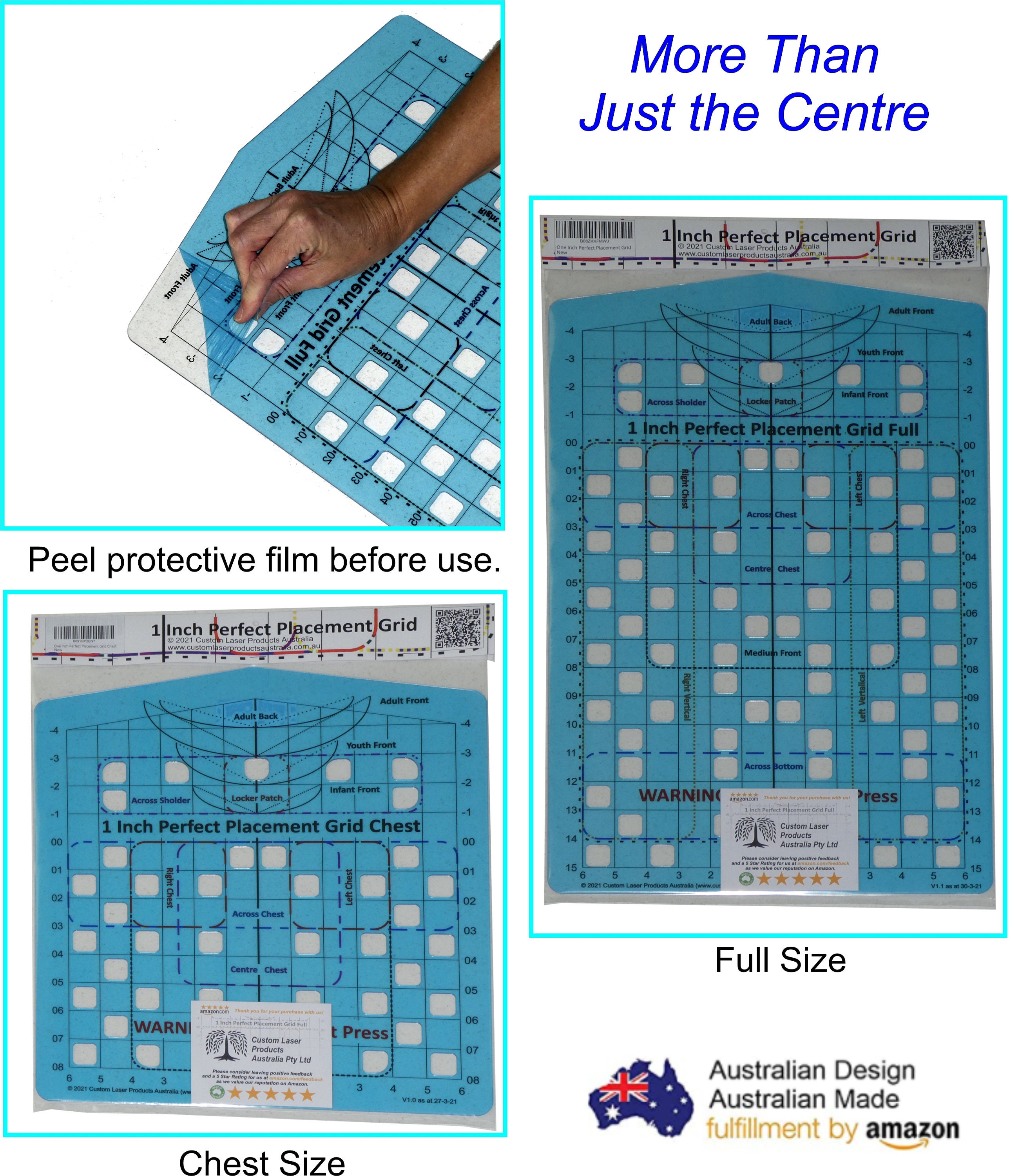 Full TShirt Ruler Alignment Tool for multiple vinyl Etsy