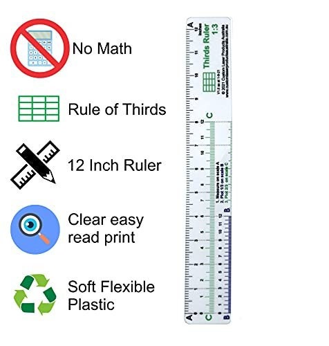 Math-free Rulers fibonacci, Thirds, or Halving - Etsy