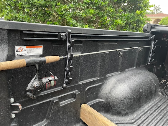 Truck Bed Ranger Rail Rod Holders 5-Rod Truck Bed Fishing Rod Rack  Secure  In-Transit