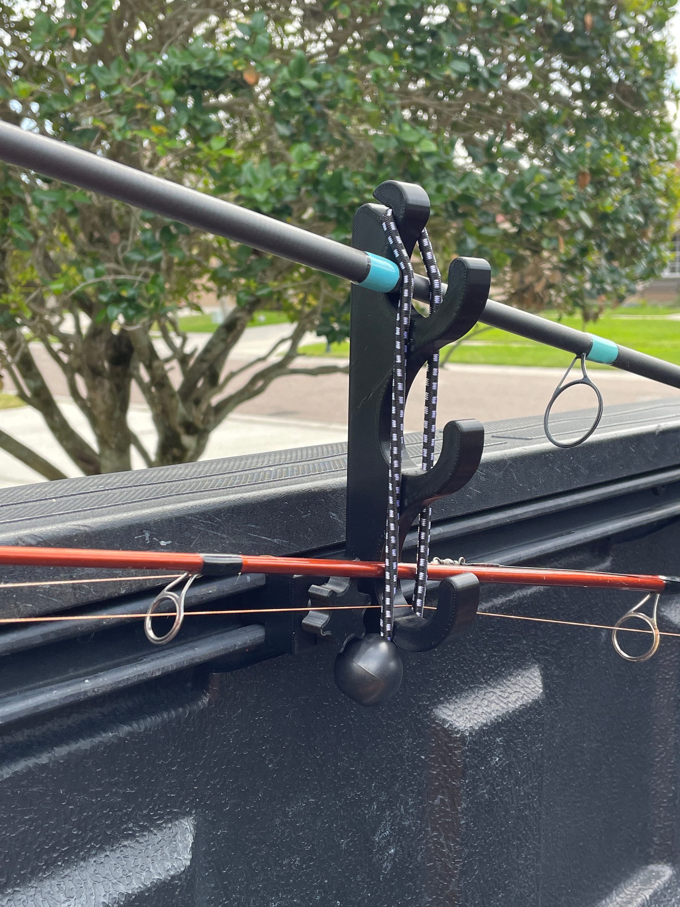 Fishing Rod Holder for Toyota Tacoma Bed Rail - Above The Bed Version