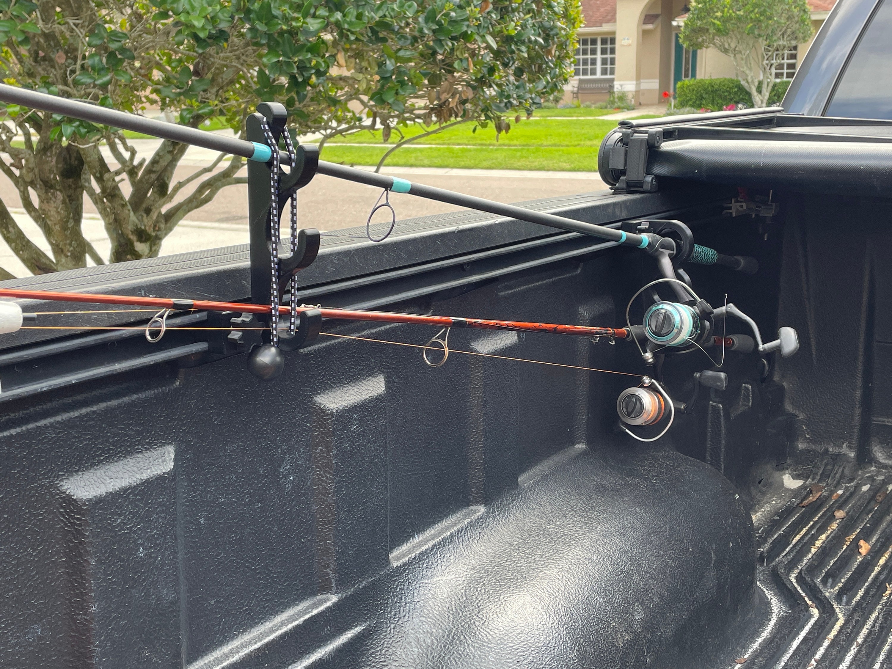 Fishing Rod Holder for Toyota Tacoma Bed Rail - Above The Bed Version