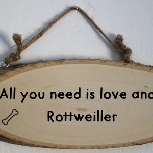 Rottweiler Dog Wooden Hanging Sign