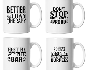 Funny Fitness Sarcastic Quote Mug, Gym Weightlifters Gift Secret Santa Mugs