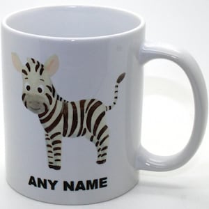 Personalised Zebra Mug, Cute Zebra Mug, Comical Zebra Mug