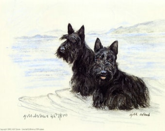 Schotse terriërs Limited Edition Art Print: Gill Evans GE138