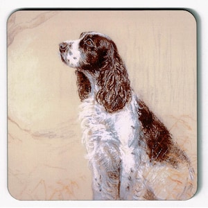 Springer Spaniel Hardboard Coaster: Dog Breed Art