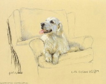 Golden Retriever Limited Edition Art Print by Gill Evans (11x8) AP18