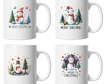 Weihnachtsschneemann-Becher: Keramik Weihnachtskaffeetasse