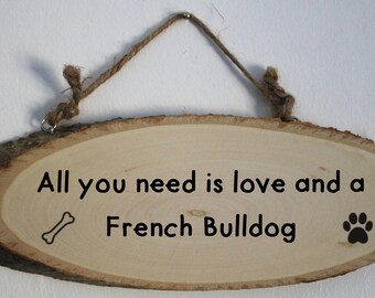 French Bulldog Wooden Hanging Sign: Dog Lover Decor