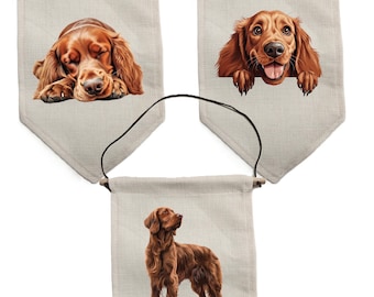 Irish Setter Pennant Flag, Irish Setter Picture Gift Pennant, Irish Setter Wall Hanging