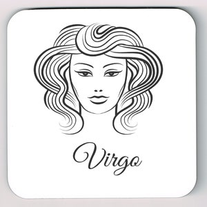 Virgo Zodiac Hardboard Coaster: Star Sign Image