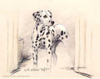 Dalmatian Dog Limited Edition Art Print: Gill Evans (11x8) GE035