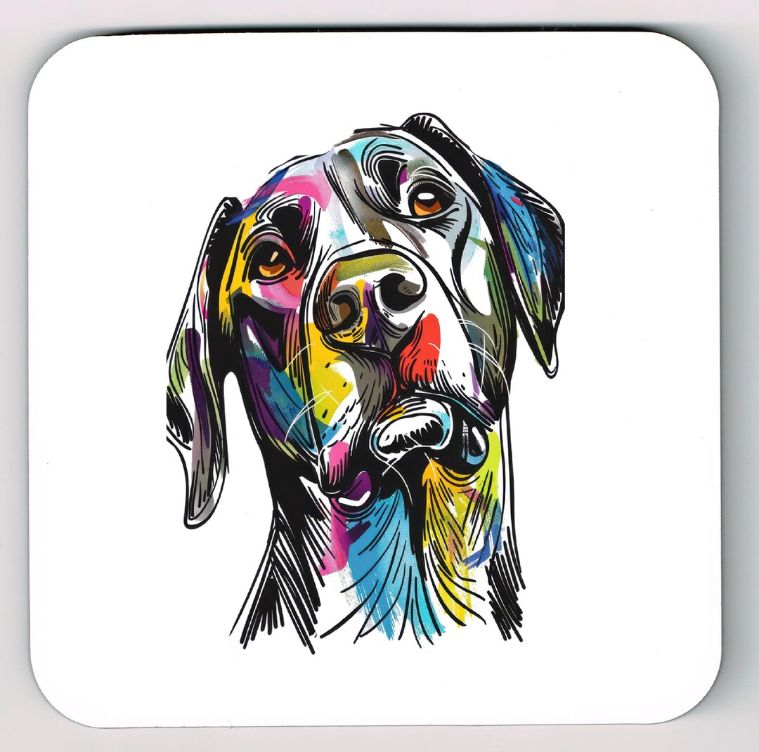 Labrador Coaster, Doodle Cartoon Caricature Labrador Coaster, Secret ...