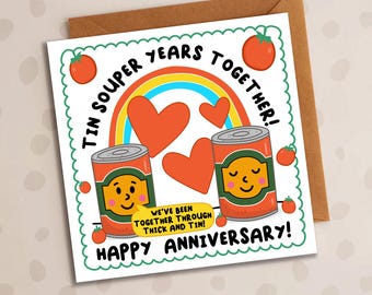 Tin Anniversary Card, 10th Anniversary Gift for Husband, Wife, Boyfriend, Girlfriend, Funny Wedding Anniversary Card, Cute Love Card