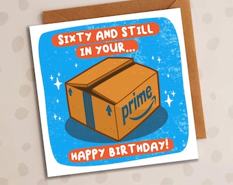 60 And In Your Prime, Sixty, Birthday Card, Box, Online Shopping, Happy Birthday, Funny Card, Friend, Brother, Sister, Him, Her