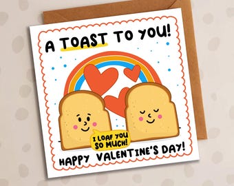 Funny Valentine's Toast Card, A Toast To Us, Heart Card, Happy Card, Girlfriend, Boyfriend, Husband, Wife