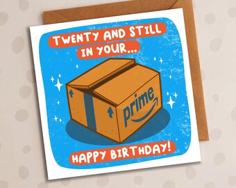 20 And In Your Prime, Twentieth, Birthday Card, Box, Online Shopping, Happy Birthday, Funny Card, Friend, Brother, Sister, Him, Her