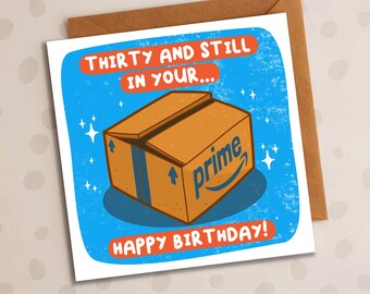 30 And In Your Prime, Thirty, Birthday Card, Box, Online Shopping, Happy Birthday, Funny Card, Friend, Brother, Sister, Him, Her