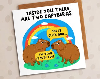 Inside You There Are Two Capyberas, Positivity, Encouragement, Good Mood, Capybera Card, Cute Card, Funny Card, For Him, For Her