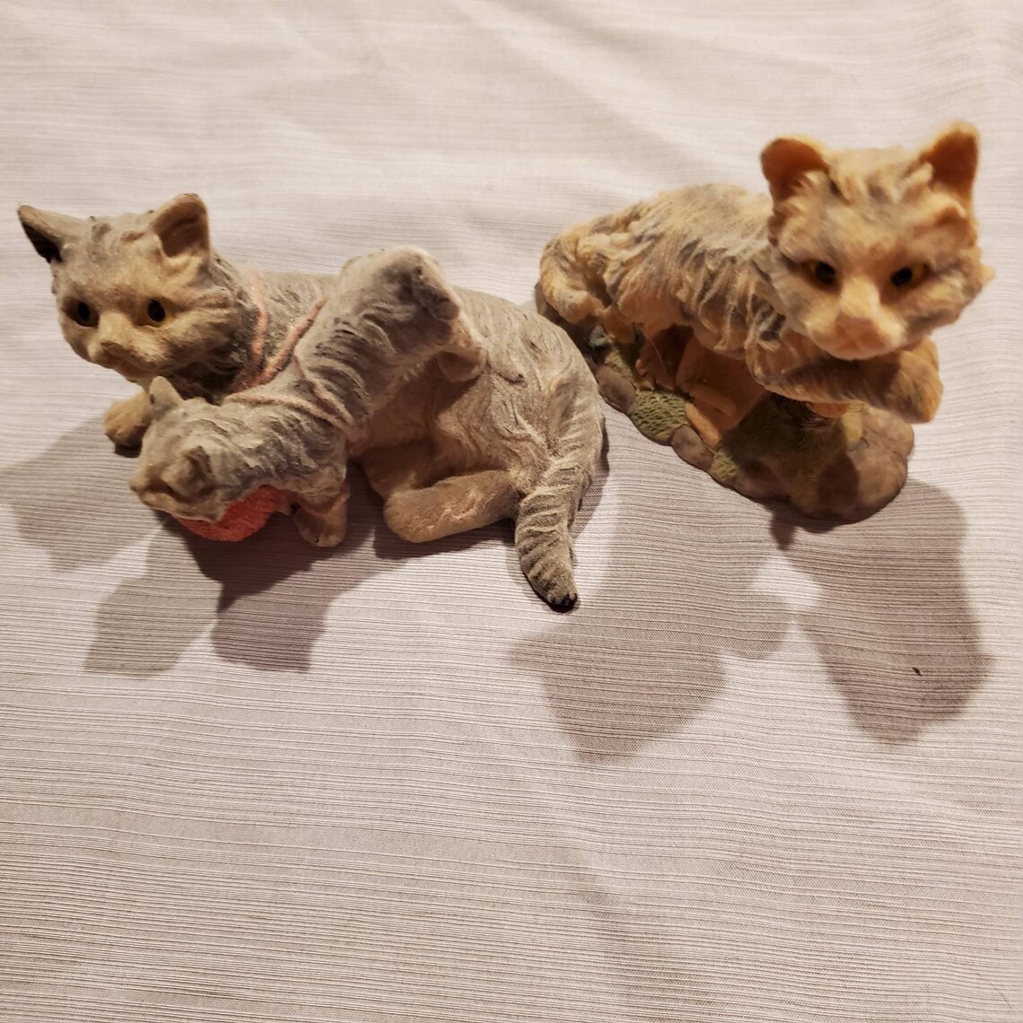 Flocked Resin Cats Set of 6 Etsy