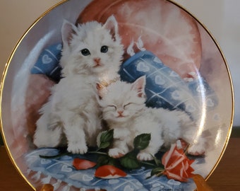 Franklin Mint Porcelain Cat Plate, Nancy Matthews Purrfection
