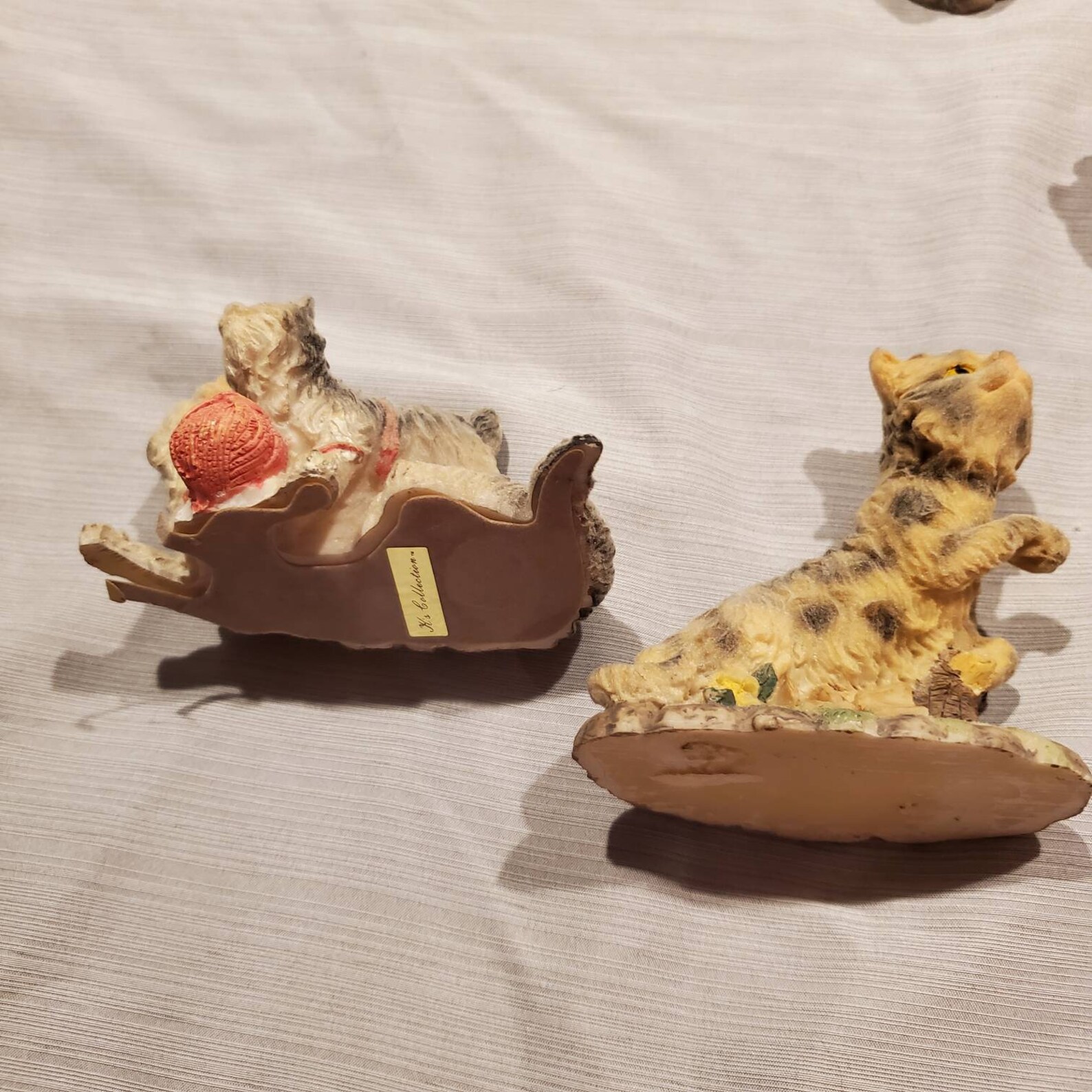 Flocked Resin Cats Set of 6 Etsy