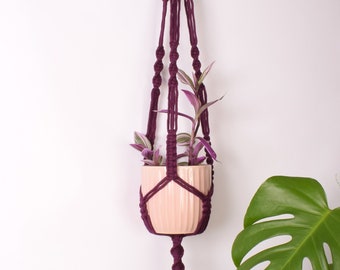Plant Hanger with Knotted Loop / Macrame Plant Hanger / Handmade Hanging Planter // Ilex Studios Co.