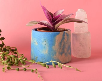 Small Handmade Plant Pot / Succulent Pot / Jesmonite Plant Pot / Small Pot / Ilex Studios Co.