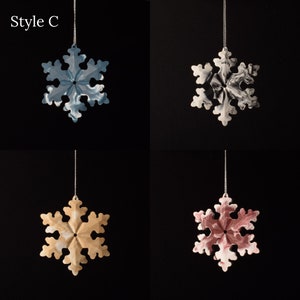 Christmas Tree Decorations / Christmas Ornaments / Jesmonite Christmas Decor / Snowflake Decoration / Baul Baul // Ilex Studios Co. Style C