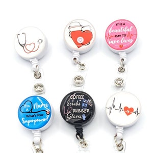 Cute Nurse Badge Reel NHS Name Tag ID Card Holder Lanyard Clip Nurse Keychain Nursing Student Gift for Nurse
