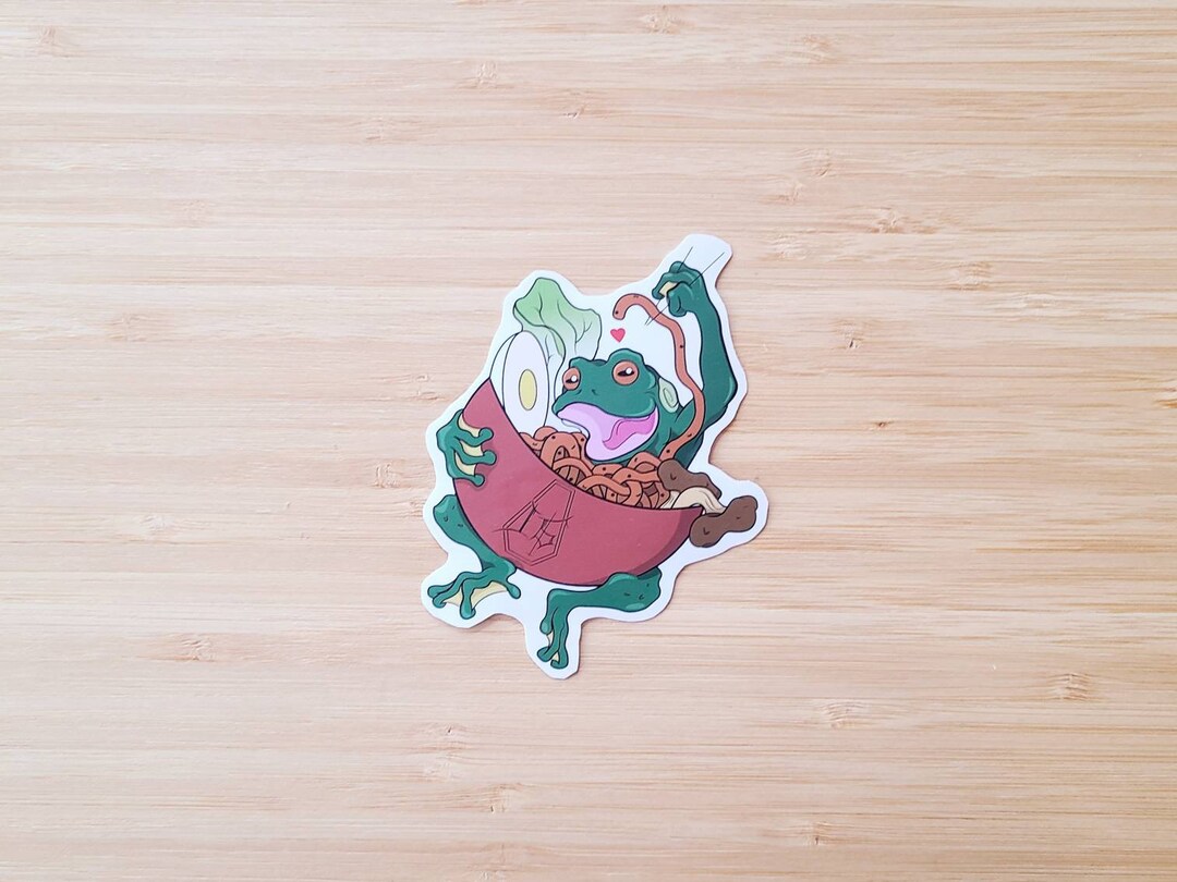 Cute Frog Sticker | Japanese Inspired Frog Sticker | Tattoo Sticker ...