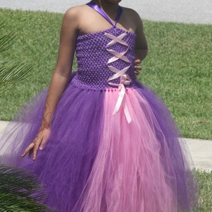 Girls Rapunzel Lined Tutu Dress, Purple Tutu Dress, Tutu Dress, Girls Party Dress