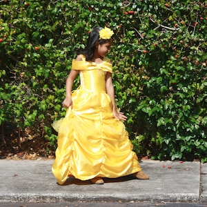 Girls Belle Dress, Princess Dress, Yellow Dress, Girls Party Dress