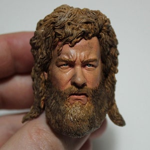 Cast Away 1/6 pomalowana rzeźba głowy, Tom Hanks, Chuck Noland, do 12-calowej figurki akcji, kultowy film