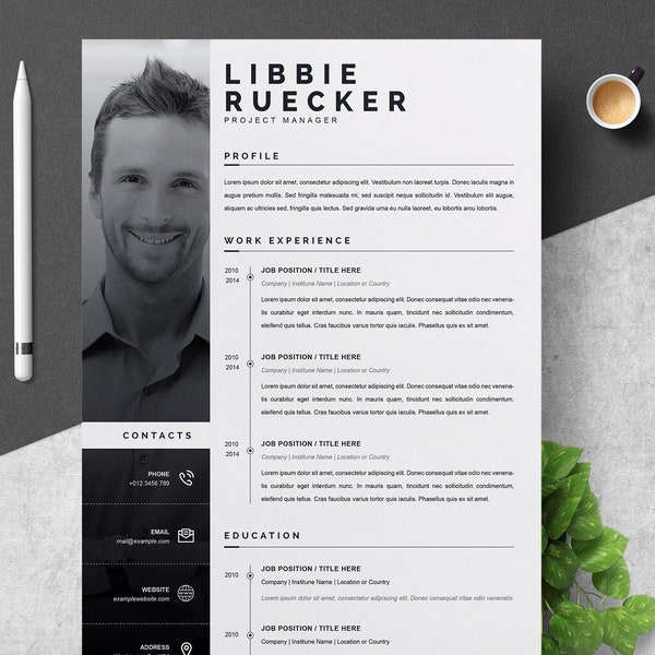 Professional Resume Template Word, Modern Resume Template Format Editable CV Design, resume template mac, Resume Format With Picture