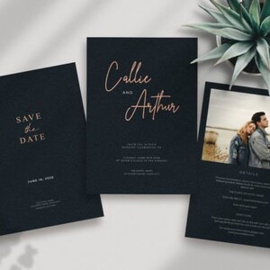 Modern Minimalist Wedding Events Card Template | Wedding Itinerary for Welcome Bag | Schedule Of Events Printable