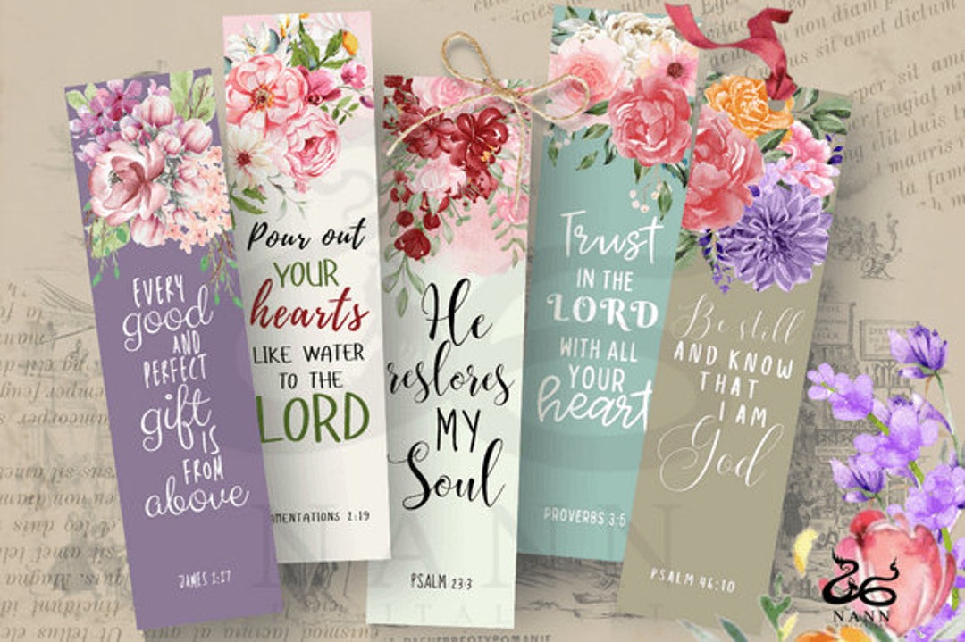 Printable Bible Verses Bookmarks Instant Digital Download for Craft Printable Bible Verses Bookmarks Instant Digital Download for Craft
