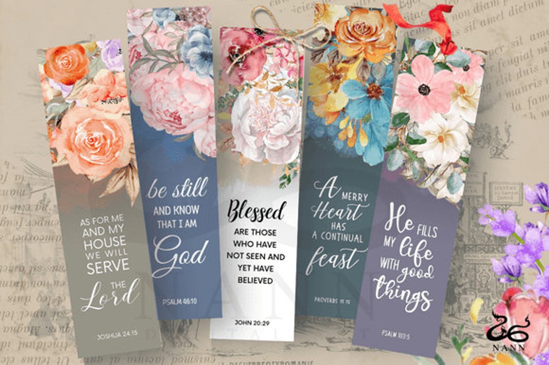 Printable Bible Verses Bookmarks Instant Digital Download for Craft Printable Bible Verses Bookmarks Instant Digital Download for Craft