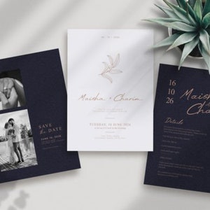 Modern Minimalist Wedding Events Card Template | Wedding Itinerary for Welcome Bag | Schedule Of Events Printable
