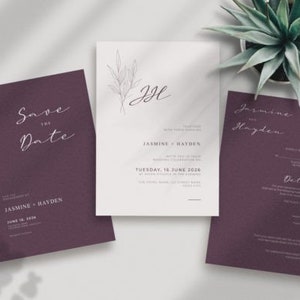 Modern Minimalist Wedding Events Card Template | Wedding Itinerary for Welcome Bag | Schedule Of Events Printable