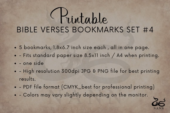 Printable Bible Verses Bookmarks Instant Digital Download for Craft ...