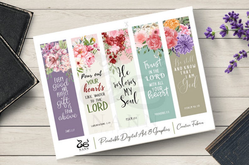 Printable Bible Verses Bookmarks Instant Digital Download for Craft Printable Bible Verses Bookmarks Instant Digital Download for Craft