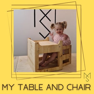 My Table and Chair for Children, Montessori Table and chair set, Cubetable, Cubechair, MANS Galdiņš un Krēsliņš