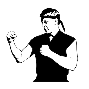 Johnny Lawrence Cobra Kai Karate Kid SVG voor Craft Machines Cricut Cameo Silhouette