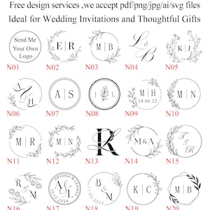 Custom Wax Seal Stamp kit for wedding invitation , Custom Any Logo , Personalized wax stamps kit , Wedding wax seal stamp custom image 2