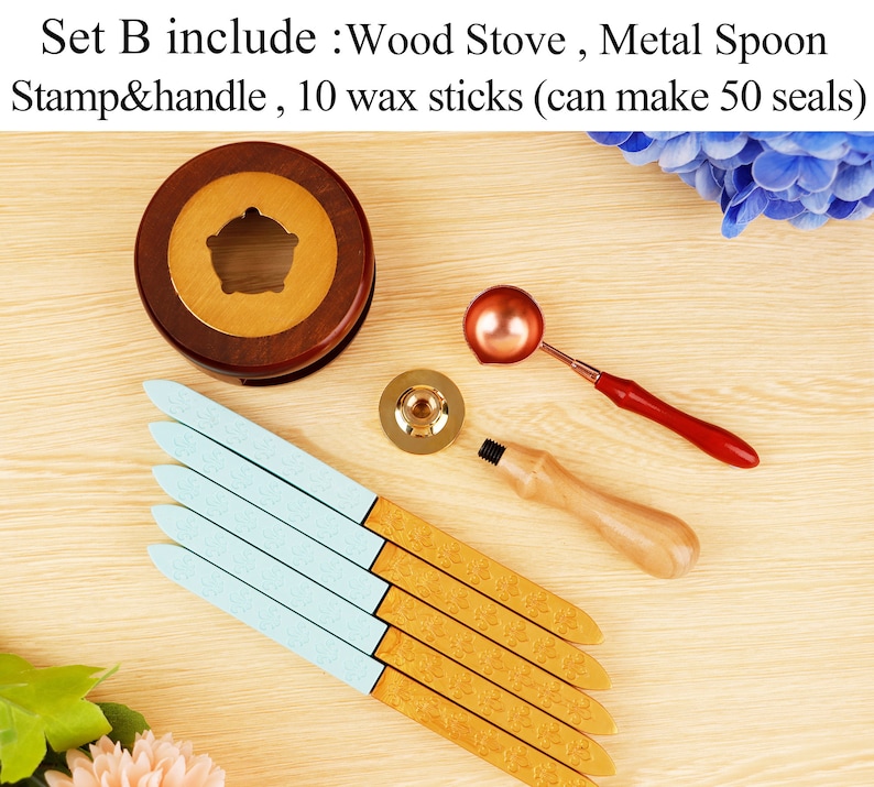 Wax seal stamp kit custom for wedding invitation , Custom wax seal kit , Custom wax seal stamp kit , Wax stamp kit , Custom wax stamp image 7